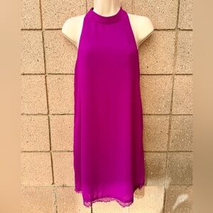 Elegant Fuchsia Halter Dress